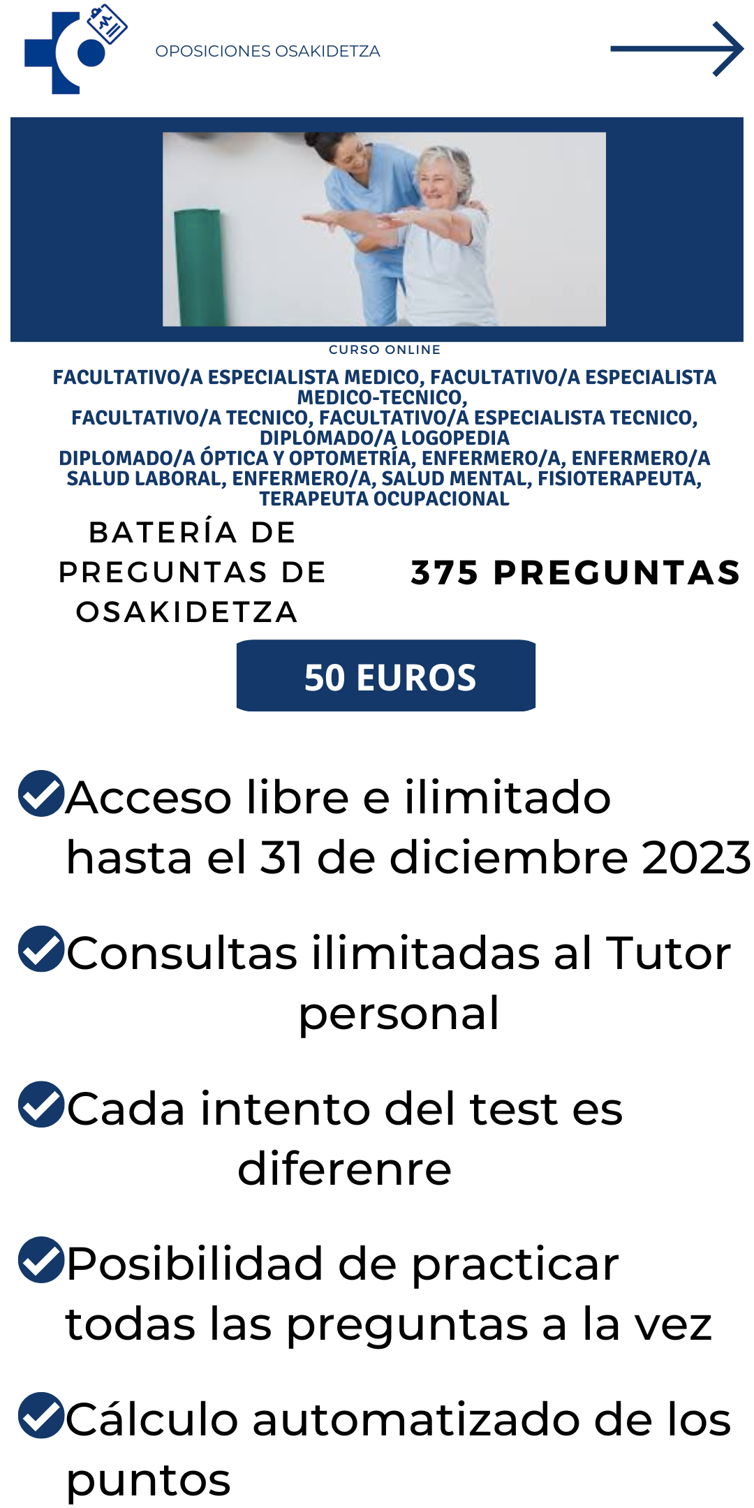Batería 375 PREGUNTAS. OSAKIDETZA